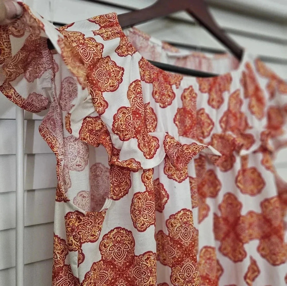 LuLaRoe Stasha Orange Ruffle Tank Size XL - Picture 4 of 8